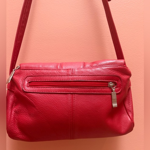 Red Pebbled Leather Crossbody Bag - Picture 6 of 9